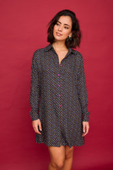 Kurzes Kleid in Schwarzbeere